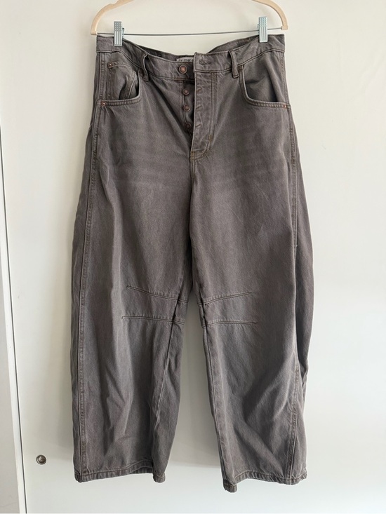 We The Free Denim - We The Free Wide-Leg Button-Fly Gray Jeans
